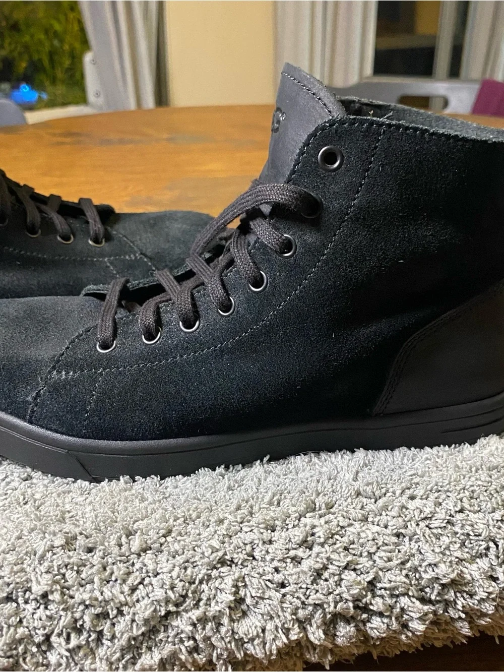 UGG Steiner Men 7 Black Suede High Top Sneaker Boots 1008165 Women 8 1/2